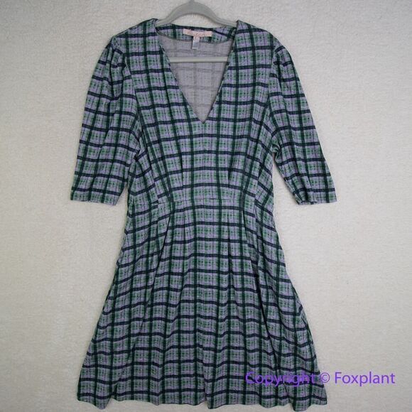 Hutch Pink And Green Plaid Dress, size L - Picture 2 of 16